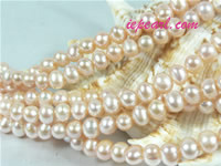 pink 6-7mm potato freshwater pearl strand