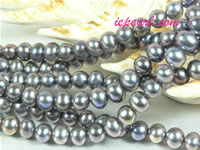 peacock blue 4-5mm potato freshwater pearl strand