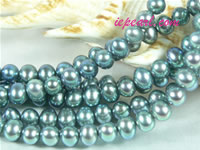 peacock green 4-5mm potato freshwater pearl strand
