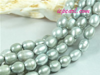 gray 6-7mm rice freshwater pearl strand