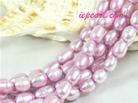 purple 6-7mm rice freshwater pearl strand