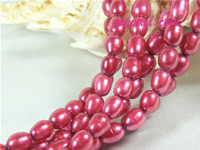 dark red 6-7mm rice freshwater pearl strand