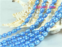 dark blue 6-7mm rice freshwater pearl strand