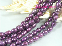 amaranth 6-7mm rice freshwater pearl strand