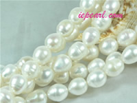 natural white 10-11mm rice freshwater pearl strand