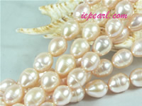romantic pink 10-11mm rice freshwater pearl strand