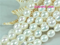 ivory white 9-10mm rice freshwater pearl strand