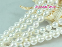 natural white 8-9mm rice freshwater pearl strand