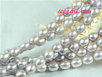 purple 8-9mm rice freshwater pearl strand