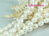 natural white 8-9mm rice freshwater pearl strand