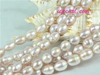 purple 8-9mm rice freshwater pearl strand