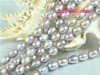 purple 7-8mm rice freshwater pearl strand