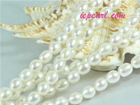 ivory white 7-8mm rice freshwater pearl strand