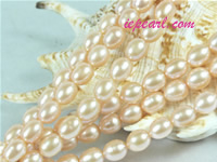 pink 7-8mm rice freshwater pearl strand