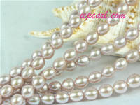 purple 7-8mm rice freshwater pearl strand