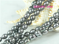 dark gray 7-8mm rice freshwater pearl strand