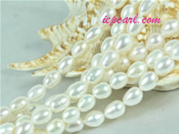 natural white 7-8mm rice freshwater pearl strand
