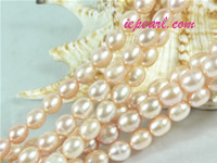 pink 7-8mm rice freshwater pearl strand