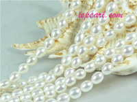 ivory white 6-7mm rice freshwater pearl strand