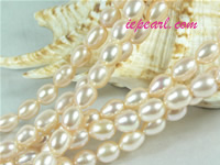 pink 6-7mm rice freshwater pearl strand