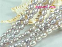 purple 6-7mm rice freshwater pearl strand
