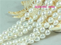 natural white 6-7mm rice freshwater pearl strand