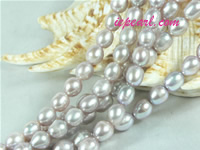 purple 6-7mm rice freshwater pearl strand