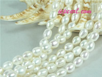 ivory white 5-6mm rice freshwater pearl strand