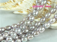 purple 5-6mm rice freshwater pearl strand