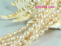 pink 4-5mm rice freshwater pearl strand