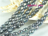 black 4-5mm rice freshwater pearl strand