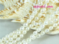 elegant ivory white 4mm rice freshwater pearl strand