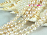 pink 4mm rice freshwater pearl strand