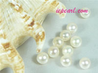 per 50pcs white with light pink 5.5-6mm round loose pearl beads