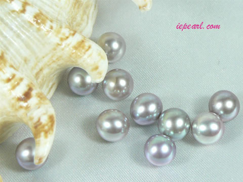 per 50pcs gray 7-7.5mm round loose freshwater pearl beads