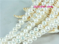 natural white 8-9mm round freshwater pearl strand