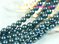 black 8-9mm round freshwater pearl strand