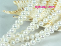 ivory white 7-8mm round freshwater pearl strand