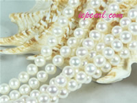 ivory white 6-7mm round freshwater pearl strand