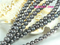 peacock blue 6-7mm round freshwater pearl strand