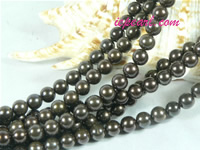 chocolate 6-7mm round freshwater pearl strand