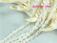 ivory white 3-3.5mm rice freshwater pearl strand