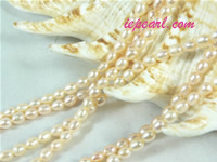 pink 2-2.8mm rice freshwater pearl strand