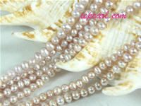 purple 3-3.5mm potato freshwater pearl strand