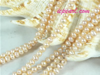 pink 3-3.5mm potato freshwater pearl strand