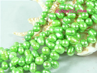 bright green 7-8mm dancing freshwater pearl strand