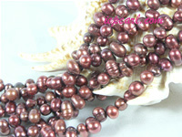 chocolate 6-7mm dancing freshwater pearl strand
