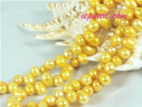 dark gold 6-7mm dancing freshwater pearl strand