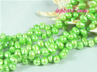 bright green 6-7mm dancing freshwater pearl strand