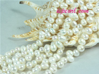 ivory white 6-7mm dancing freshwater pearl strand